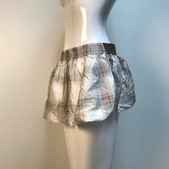 vintage Chloé plaid white and grey puffy miniskirt - Picture 3 of 8